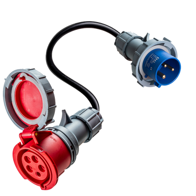 32A 5-pole commando to 32A 3-pole commando Adapter