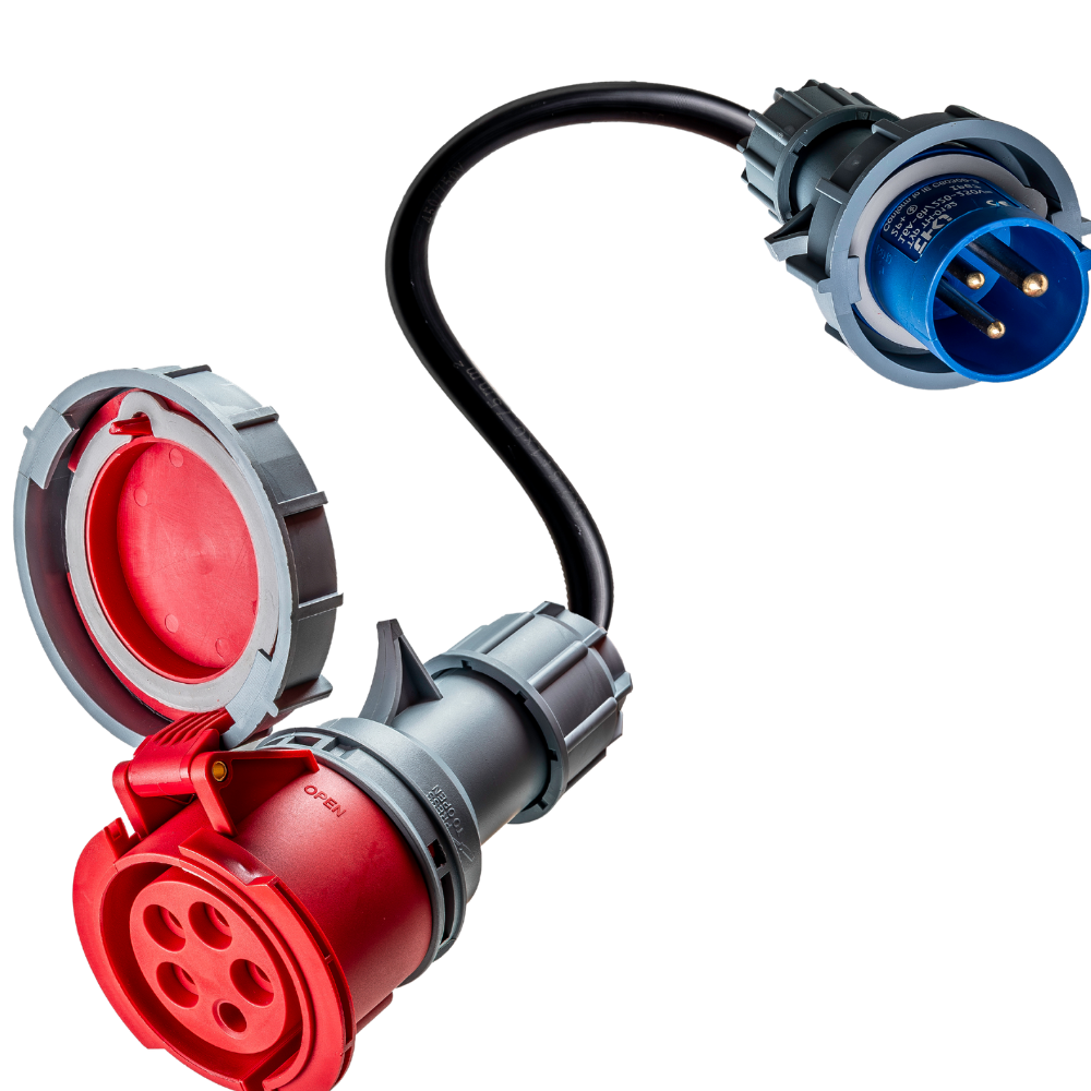 32A 5-pole commando to 16A 3-pole commando Adapter