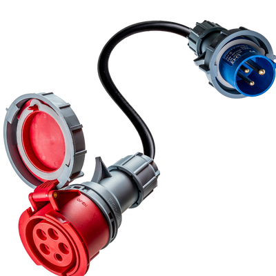 16A 5-pole to 16A 3-pole commando adapter