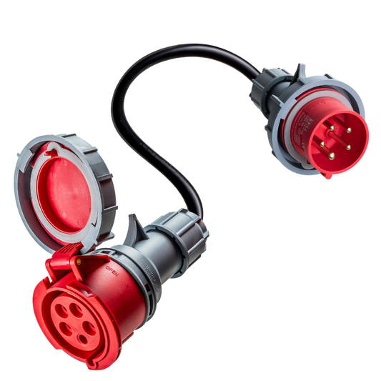 16A 5-pole to 32A 5-pole commando adapter