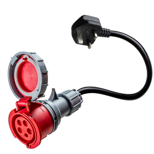 16A 5-pole to Type G for UK adapter