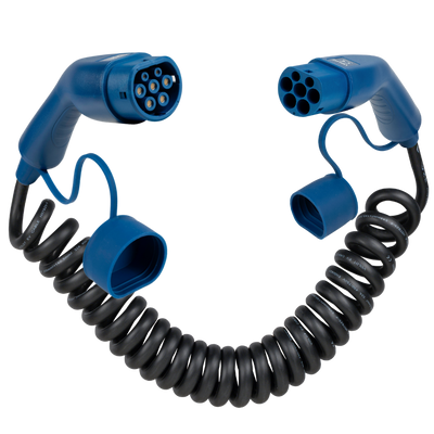 Type 2  | mode 3 | 32a | 22kW | coiled charging cable