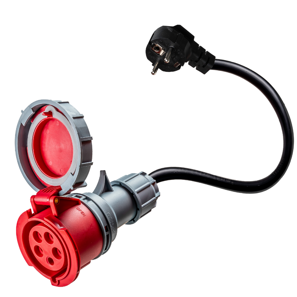 Adapter 32A red commando to Schuko | Voldt® – VOLDT