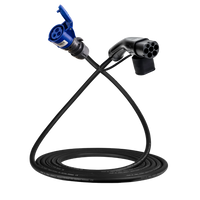 Adapter cable type 2 (charging station side) to 3-pole 16A blue commando socket