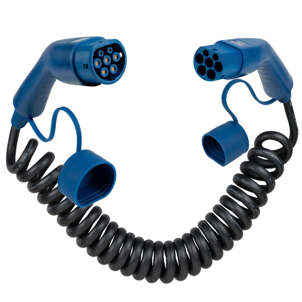 Type 2  | mode 3 | 32a | 22kW | coiled charging cable