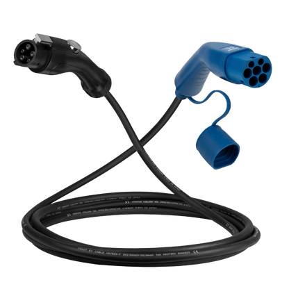 Type 1 - type 2 | 1 phase | 16A | 3,7kW charging cable