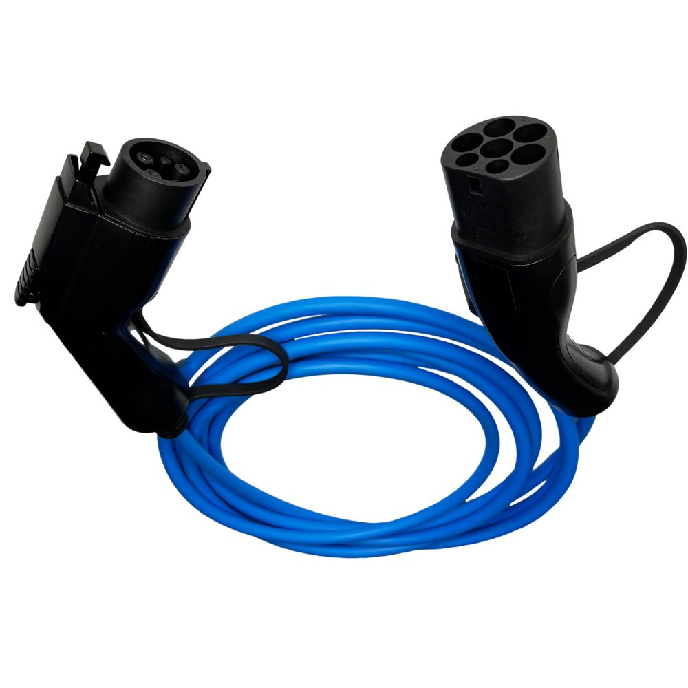 Curled Charging Cable Type 2 Mennekes 11kW – EV Plug Europa