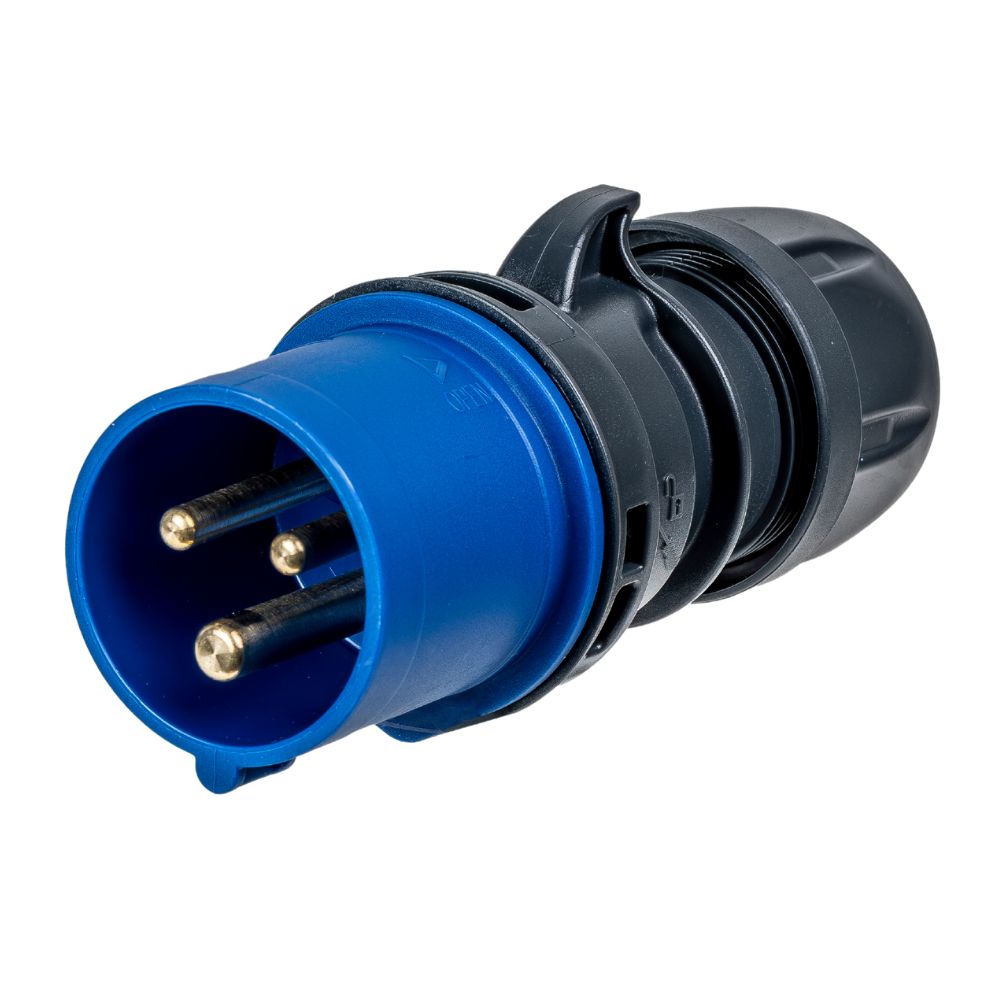 Type 2 - 16A blue commando socket | 1 phase | Adjustable 8A - 16a | 3.7kW | EV charging cable