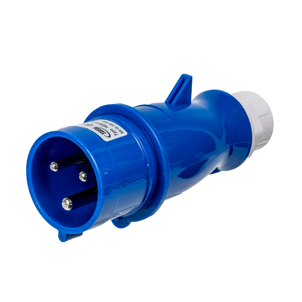 Type 2 - 32A blue commando socket | 1 phase | Adjustable 8A - 32a | 7.4kW charging cable