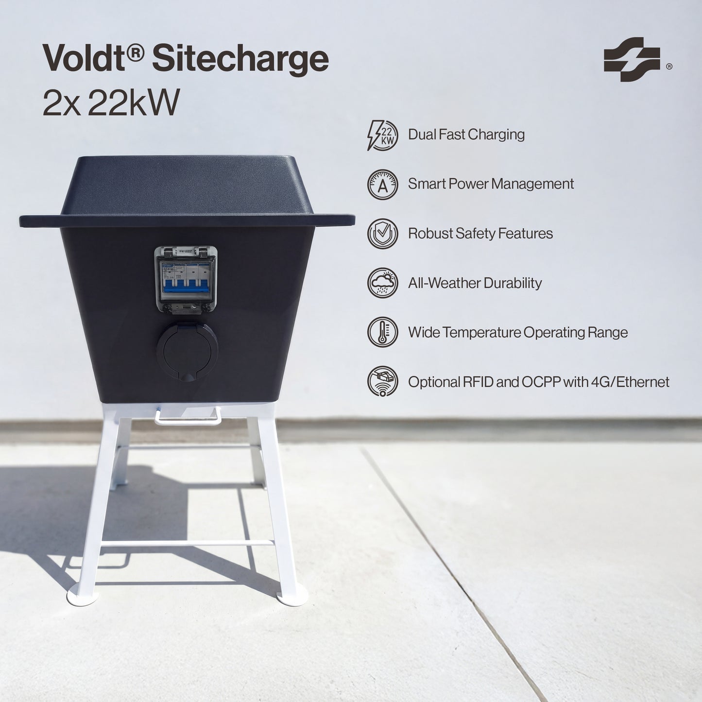 Voldt® Sitecharge | Type 2 | 2x 22kW