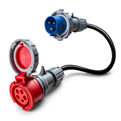 32A 5-pole commando to 32A 3-pole commando Adapter