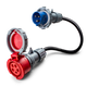 16A 5-pole to 32A 3-pole commando adapter