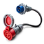16A 5-pole to 16A 3-pole commando adapter