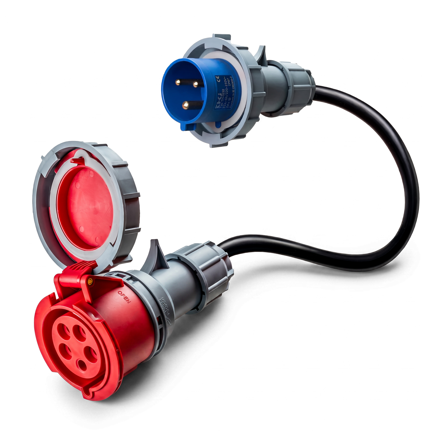32A 5-pole commando to 16A 3-pole commando Adapter
