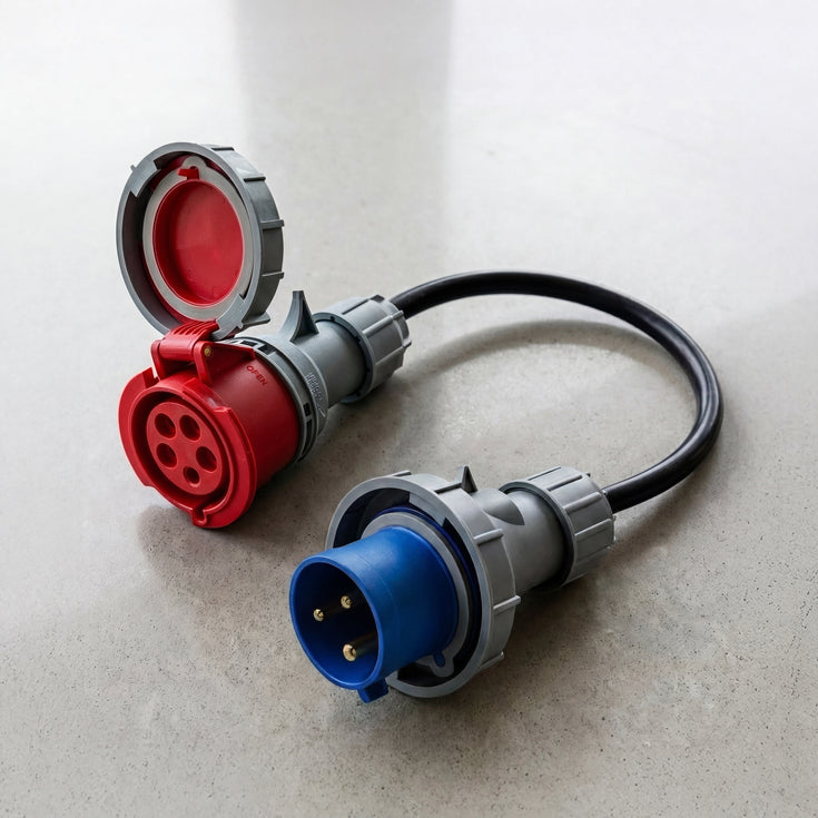 32A 5-pole commando to 32A 3-pole commando Adapter