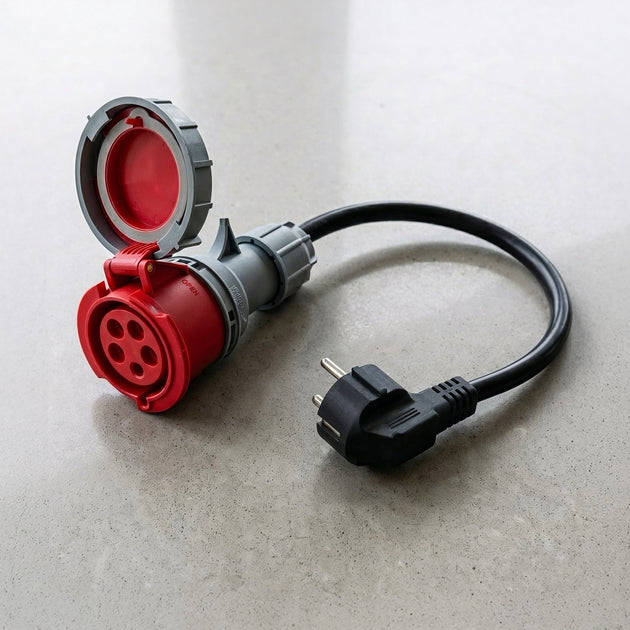 16A 5-pole to Schuko adapter