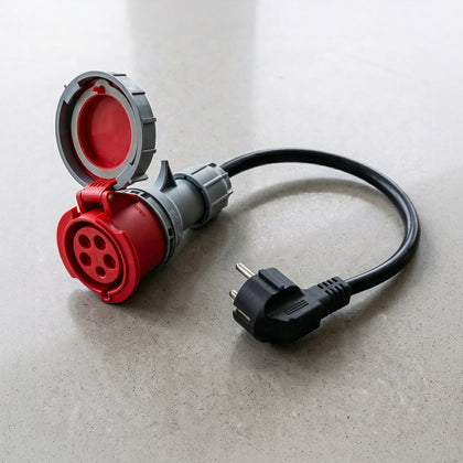 16A 5-pole to Schuko adapter