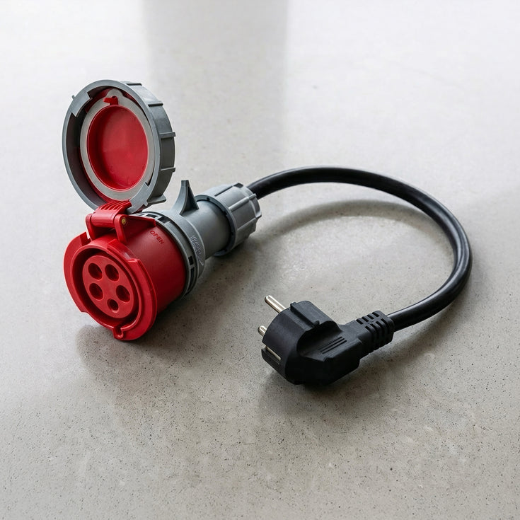 16A 5-pole to Schuko adapter