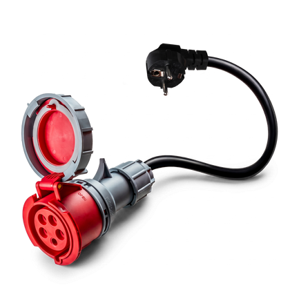 16A 5-pole to Schuko adapter