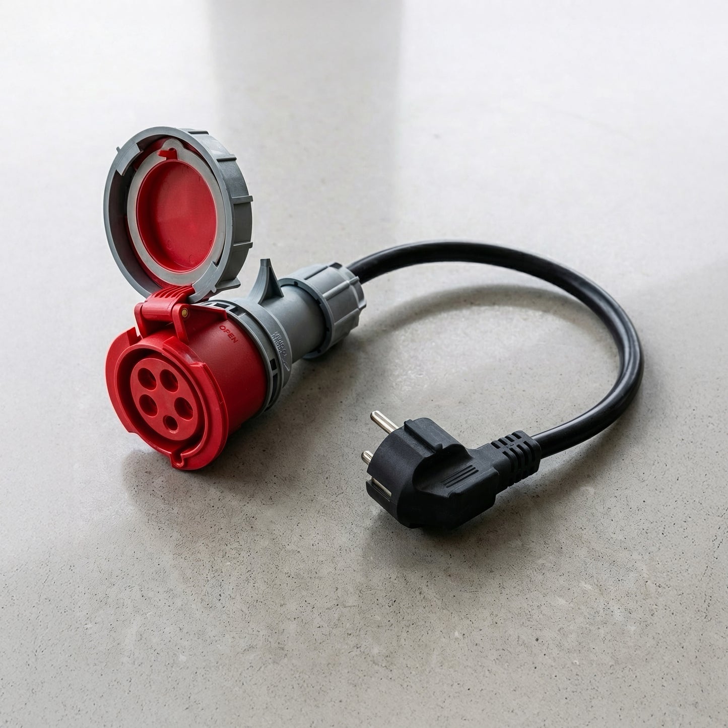 16A 5-pole to Schuko adapter