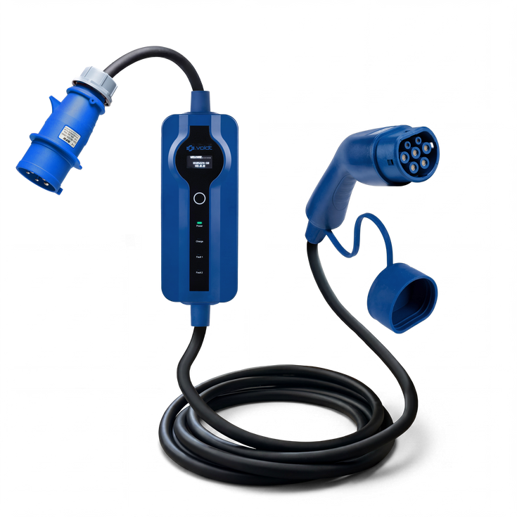 Voldt® Portable EV charger commando plug | 1 phase | 8A - 32A | 7.4kW + APP