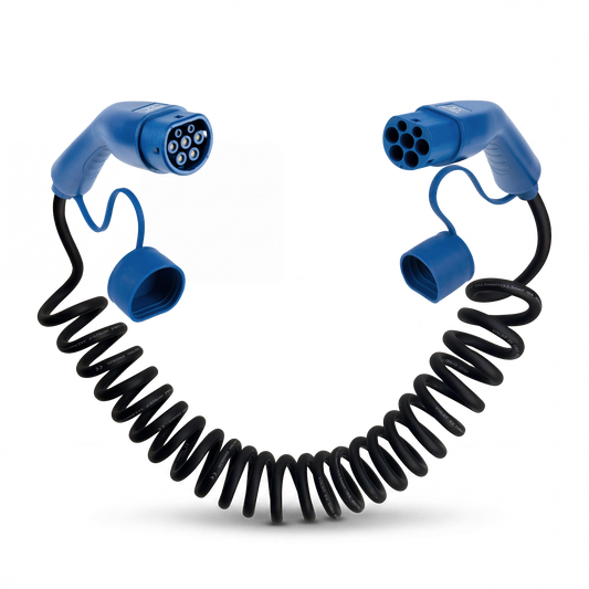 Type 2  | mode 3 | 16A | 11kW | coiled charging cable