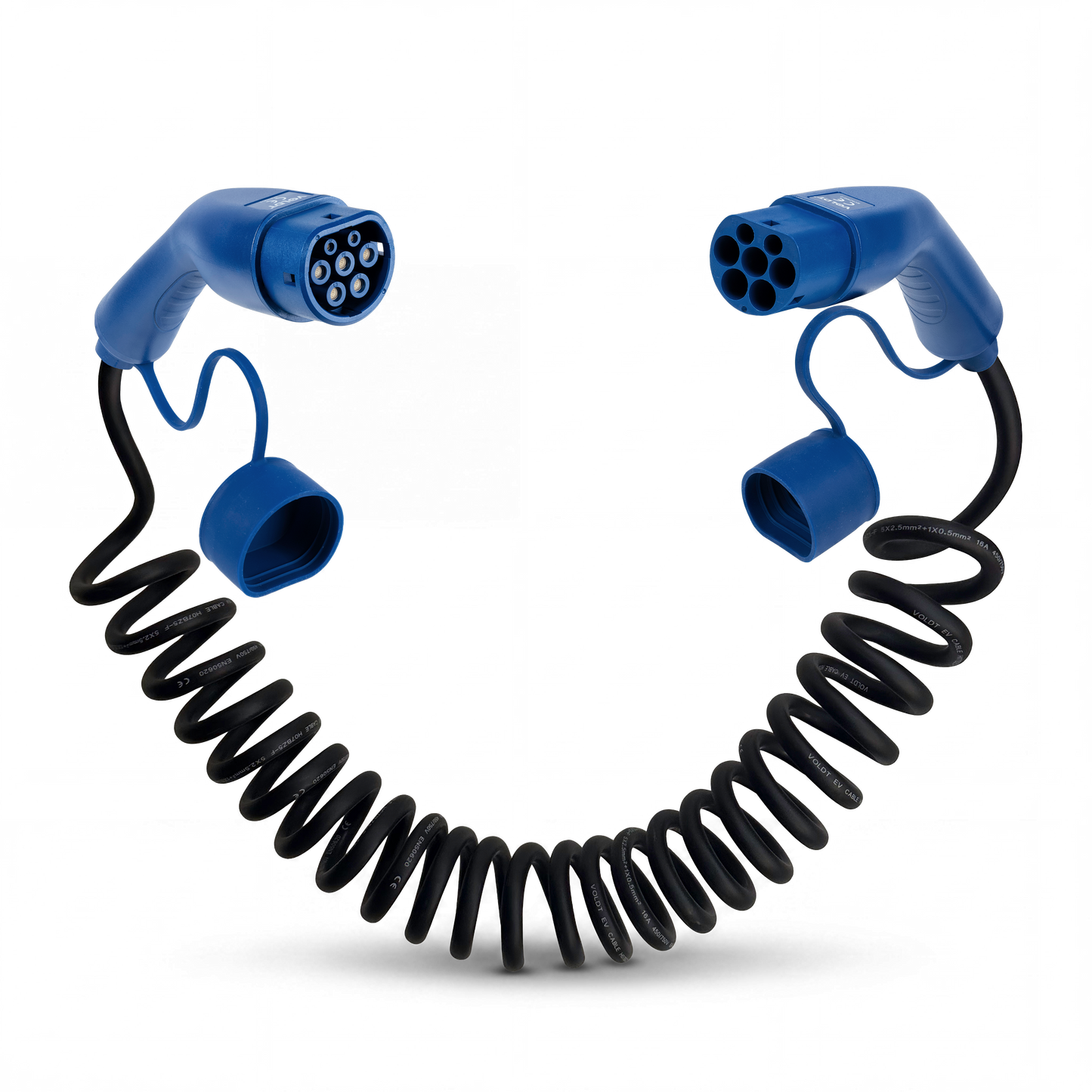 Type 2  | mode 3 | 16A | 11kW | coiled charging cable