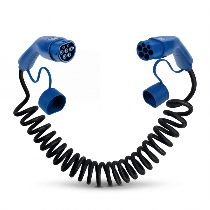 Type 2 | 1 phase | 16A | 3,7kW | coiled charging cable