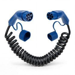 Type 2  | mode 3 | 32a | 22kW | coiled charging cable