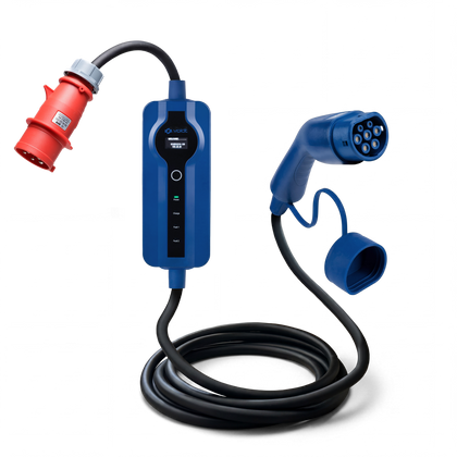 Voldt® Portable EV charger commando plug | 3 phase | 8A - 32A | 22kW + APP