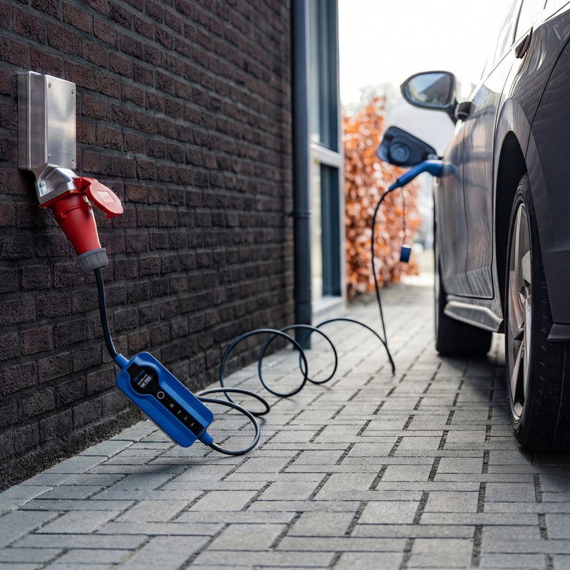 Voldt® Portable EV charger commando plug | 3 phase | 8A - 16A | 11kW + APP