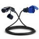 Adapter cable type 2 (charging station side) to 3-pole 16A blue commando socket