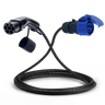 Adapter cable type 2 (charging station side) to 3-pole 16A blue commando socket