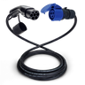 Adapter cable type 2 (charging station side) to 3-pole blue 32A commando socket